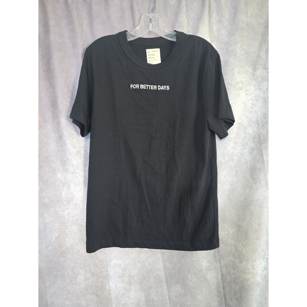 Fordays For Better Days Unisex Slim Crew Black T Shirt Size L Organic Cotton